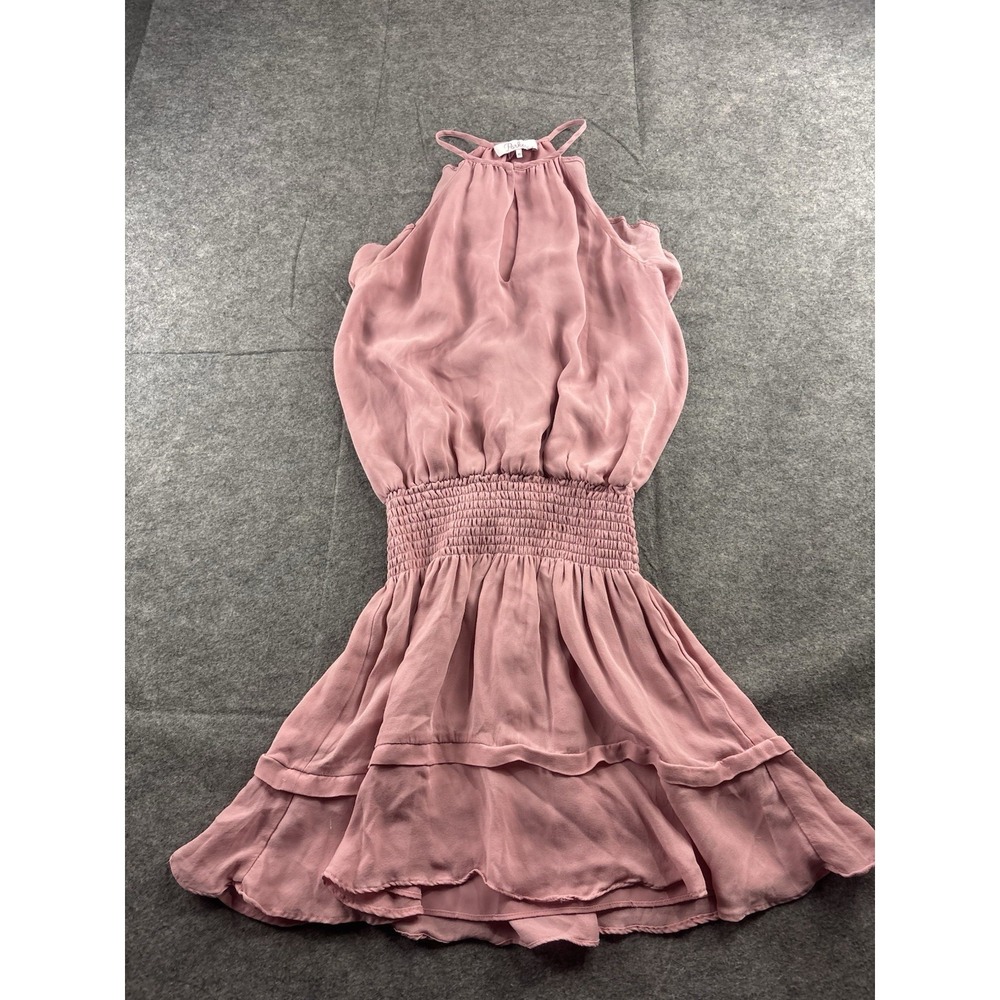 Parker 100% Silk Williame Halter Ruffle Mini Dress Womens XS Sexy Going Out SEE